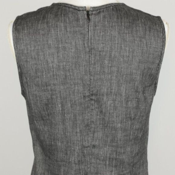 Theory Adraya Women's Small Gray Linen Blend Crewneck Shift Mini Dress - Picture 5 of 6